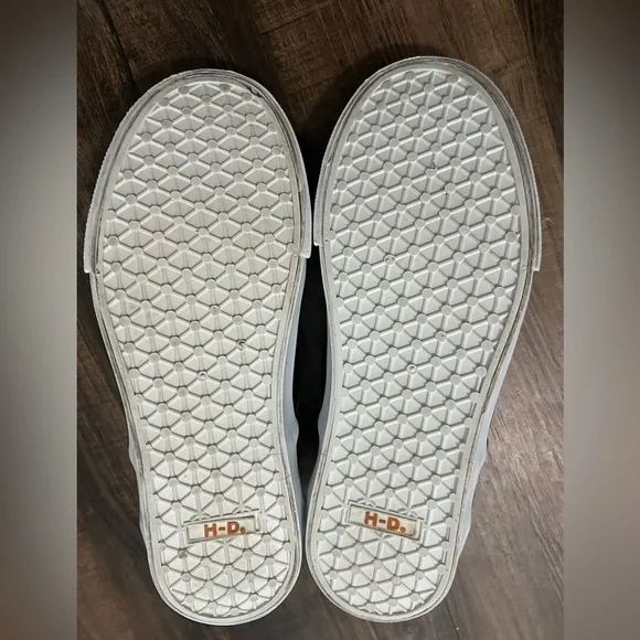 Harley-Davidson Men's Size 8 Canvas Black and White Loafers Unisex W9.5 D93320 - Picture 6 of 7